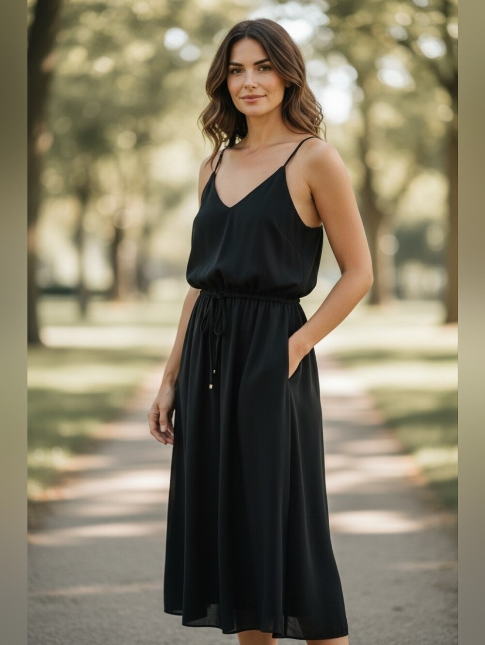 Guess  Black Spaghetti Strap  Dress